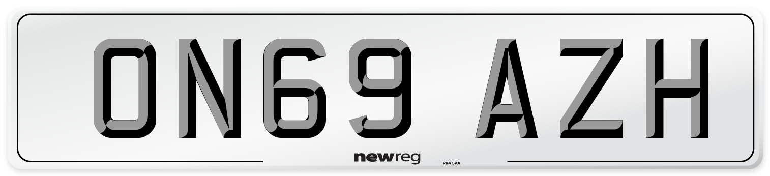 ON69 AZH Number Plate from New Reg